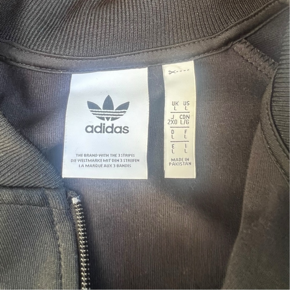 🧥 Adidas Originals Men’s Track Jacket – Black White 3-Stripes – Size L - Picture 5 of 5